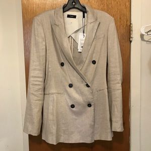 Women’s Theory Double Breasted Linen Blazer